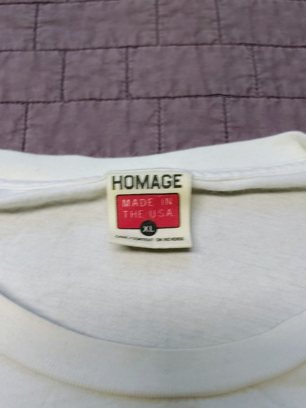 HOMAGE Budweiser Beer Graphic T Shirt Mens XL Cream USA Made Vintage Label - Picture 3 of 5